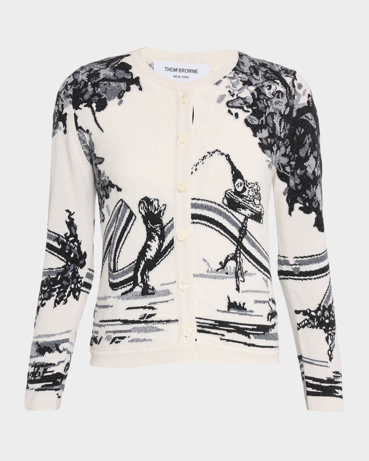 Hector Toile Cashmere Crewneck Cardigan