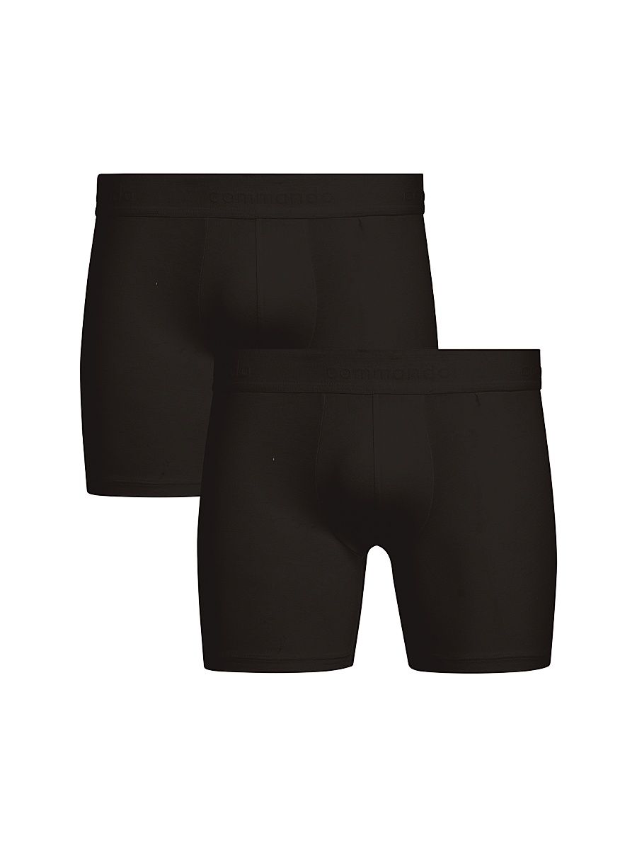 Men's Premier 2-Pack Stretch-Cotton Boxer Brief Set - Black - Size XXL
