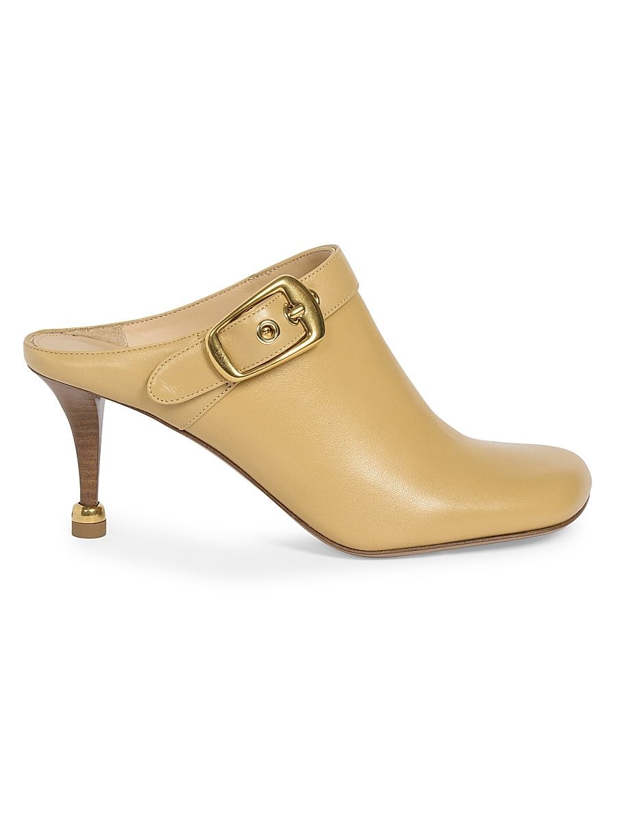 Women's Andrea 70MM Leather Mules - Sandy Brown - Size 6.5