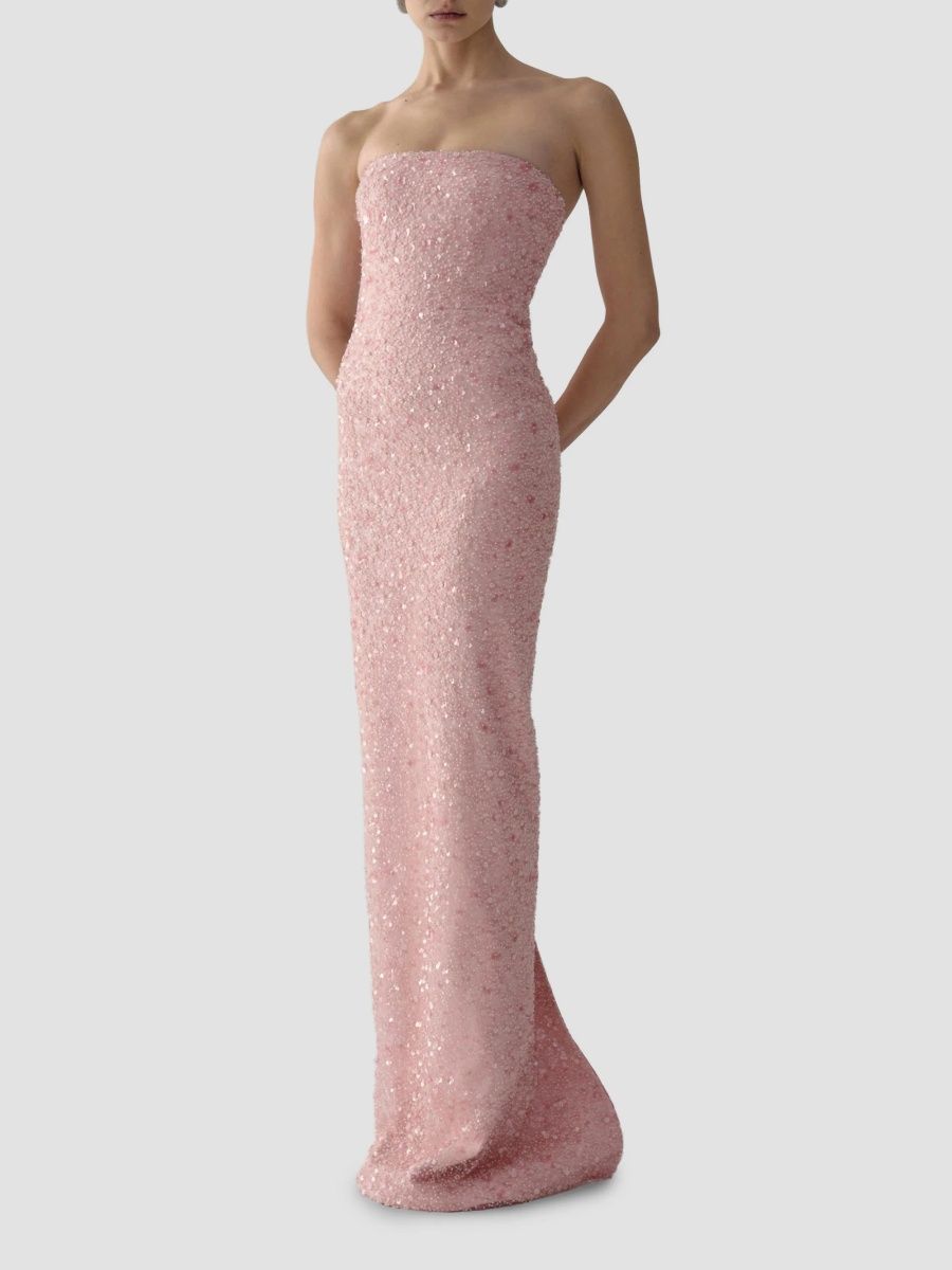 The New Arrivals Ilkyaz Ozel Women's Nara Sequinned Strapless Maxi Dress - Krameria - Size 4
