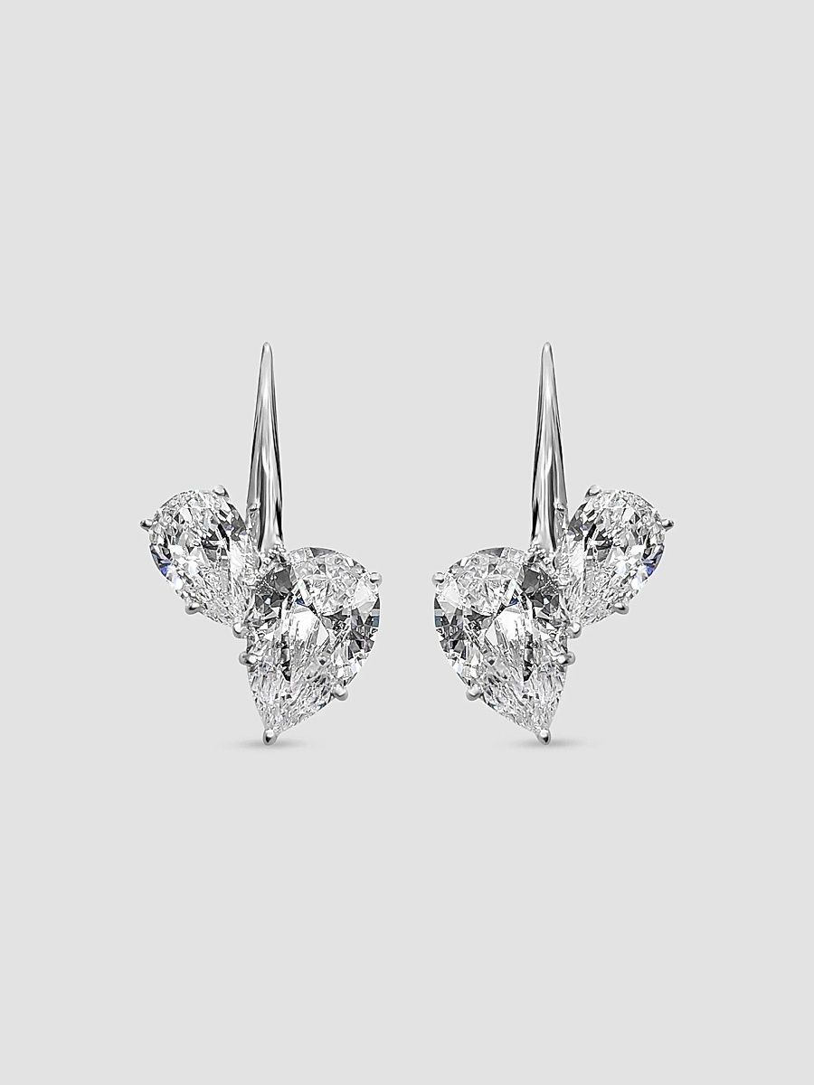 Women's Cherry Sterling Silver & 13.60 TCW Cubic Zirconia Drop Earrings - White