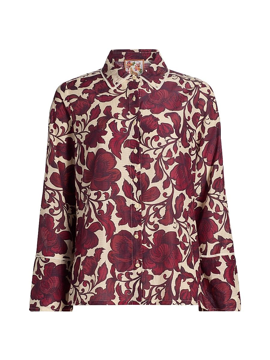 Women's Camilla Vintage Button-Front Shirt - Camilla Red - Size Small