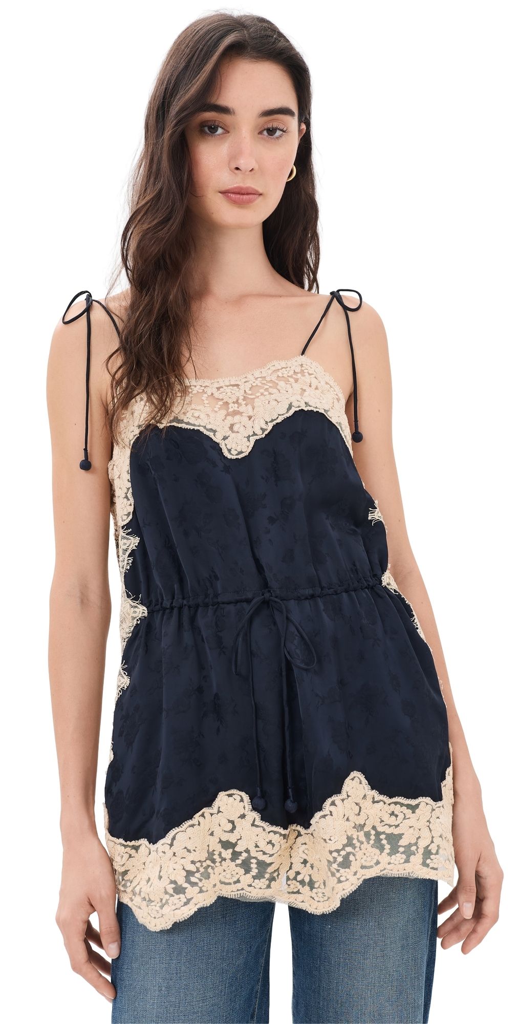 Sea Shay Lace Tie Camisole Navy S