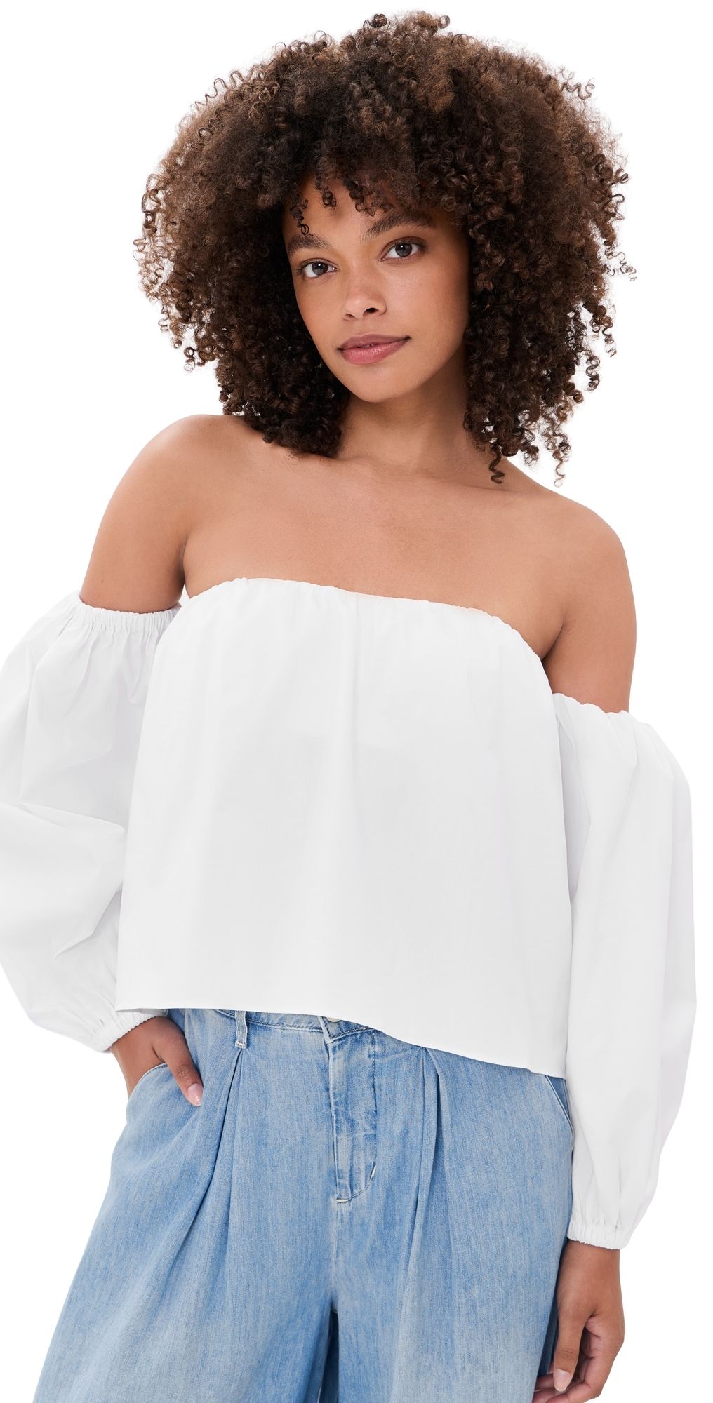 L'AGENCE Sarai Off Shoulder Eternal Bra Top White L