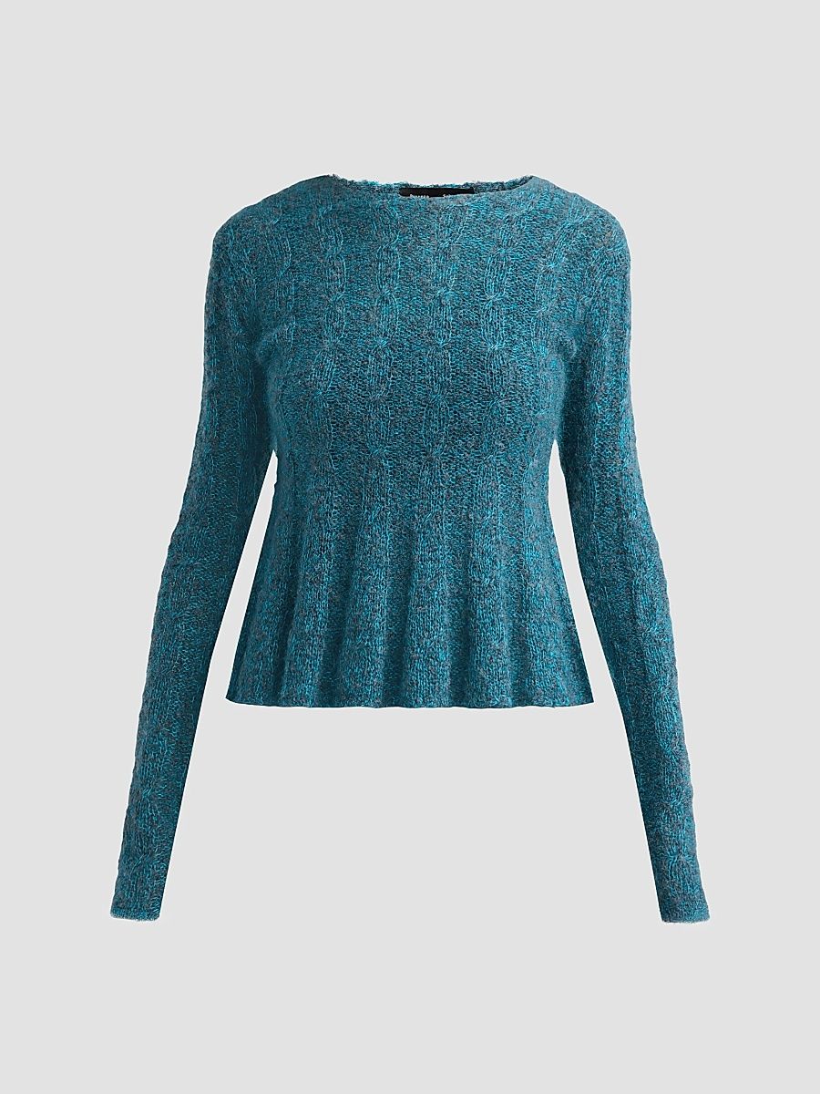 Proenza Schouler Women's Joelle Looped Mohair-Blend Top - Blue Multi - Size XL