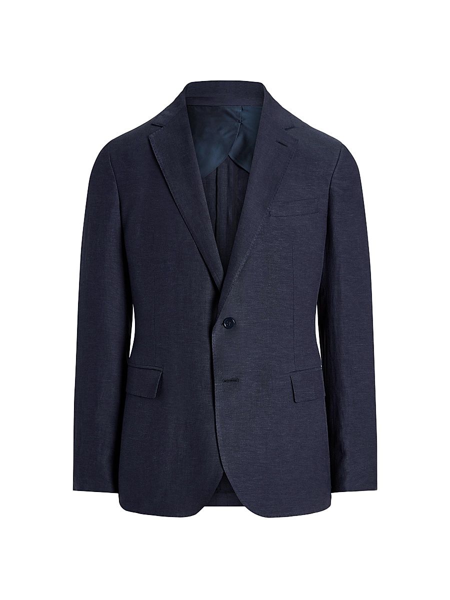 Men's Silk-Linen Single-Breasted Jacket - Classic Chairman Navy - Size 52