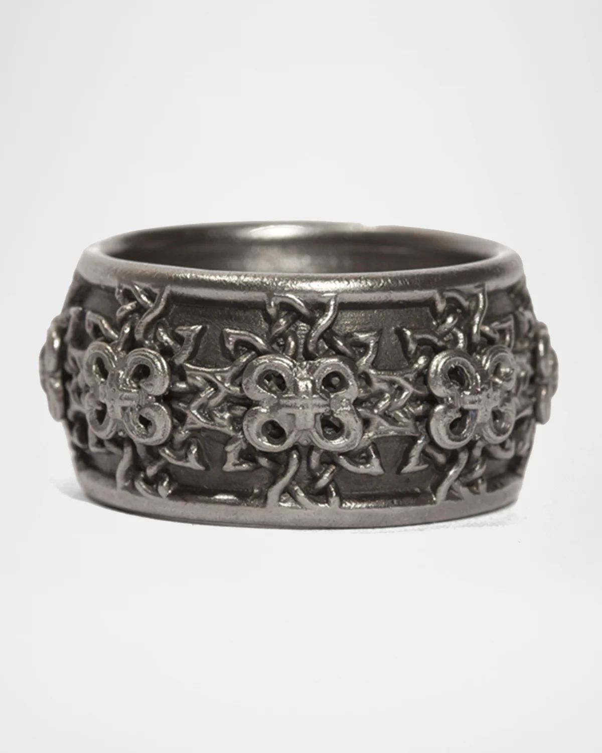 Men & apos;s Romero Blackened Woven-Scroll Wide-Band Ring, Size 10-11