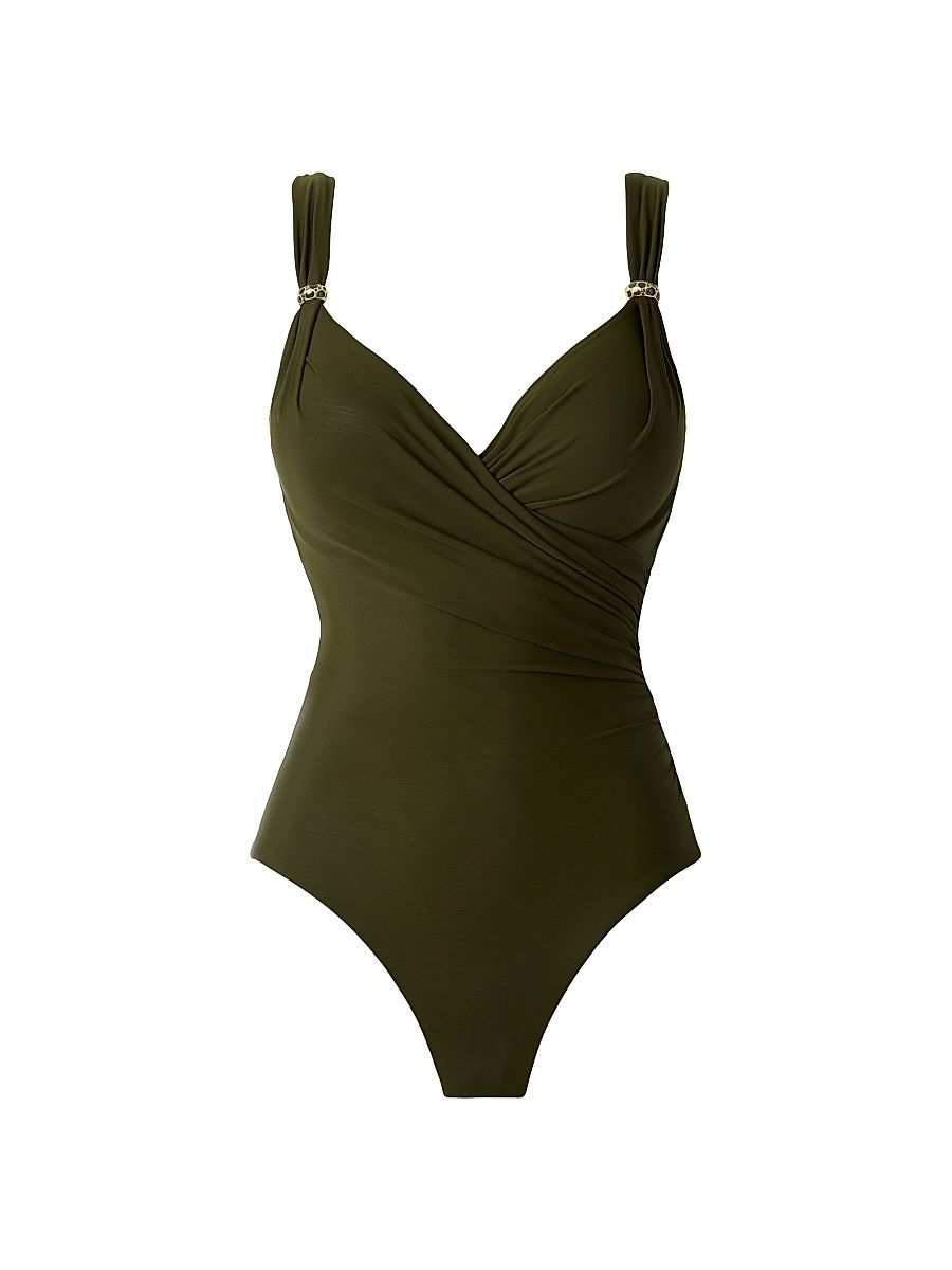 Women's Razzle Dazzle Siren One-Piece Swimsuit - Nori - Size 16