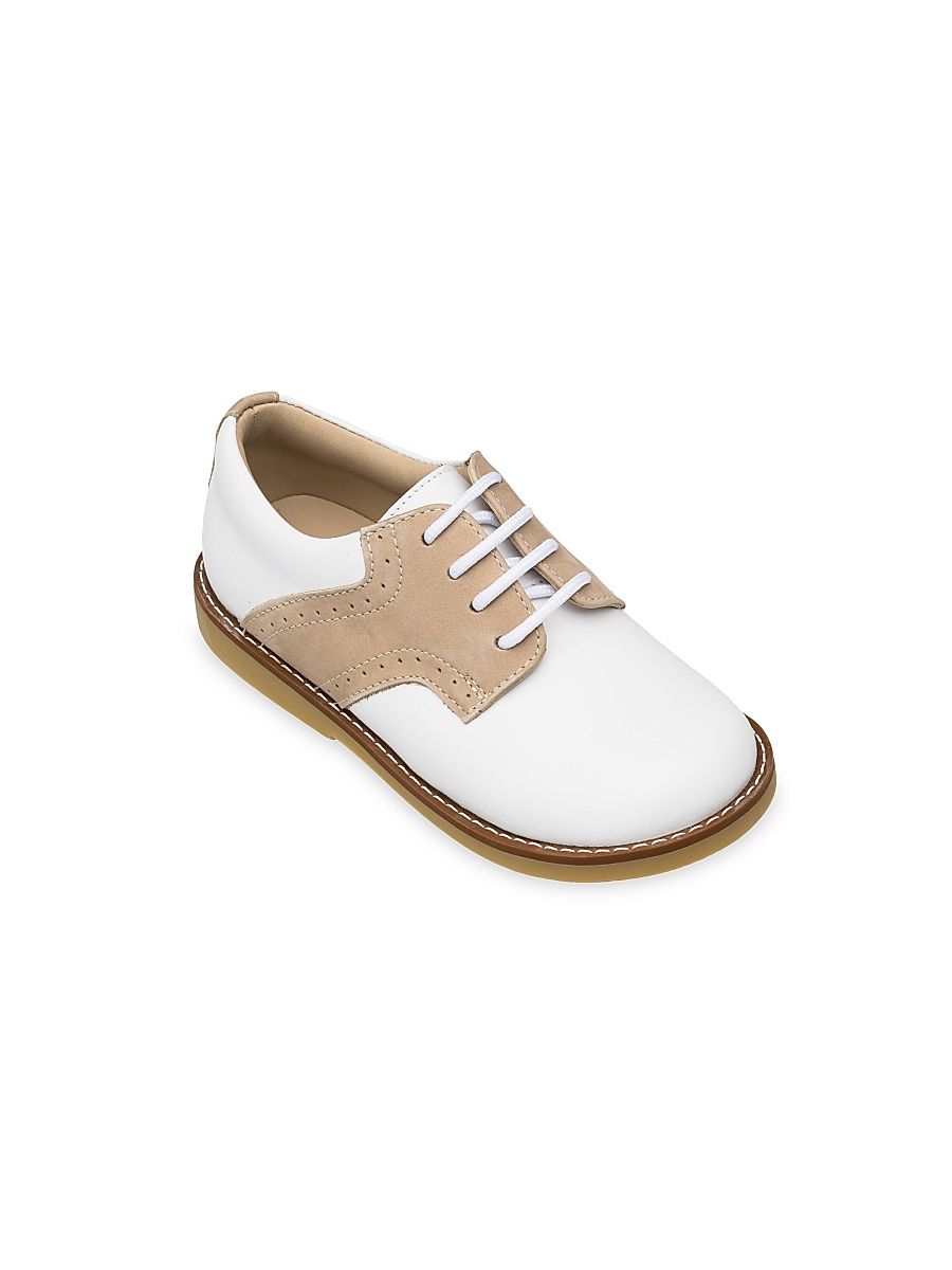 Little Girl's & Girl's Leather Golfer Shoes - White Ivory - Size 1.5 (Child)
