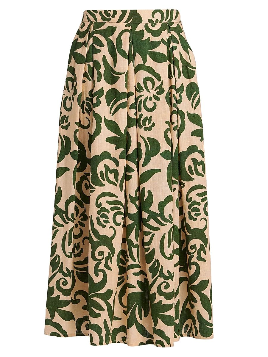 Women's Aggie Printed Midi-Skirt - Tonal Cactus - Size XL