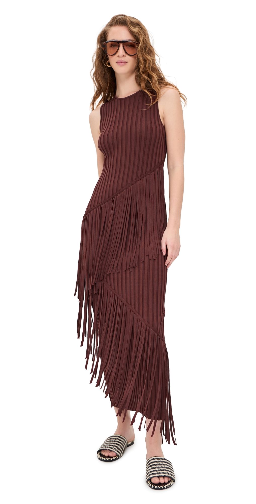SIMONMILLER Spiral Knit Dress Choco Brown M