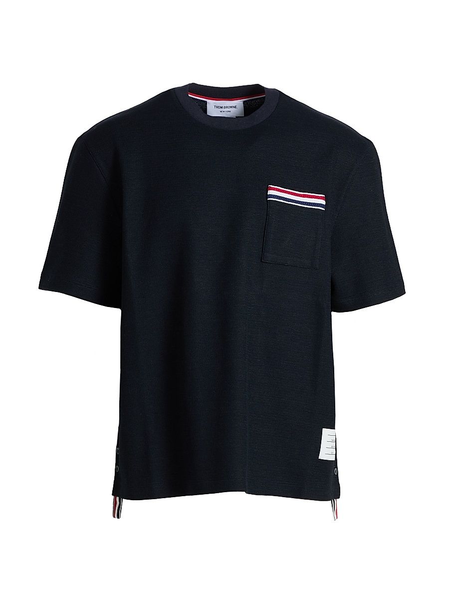 Men's RWB Embroidered Textured Crewneck T-Shirt - Navy - Size XXL