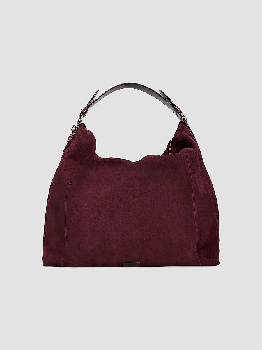 Women's Ana Suede Hobo Bag - Deep Merlot Light Gold