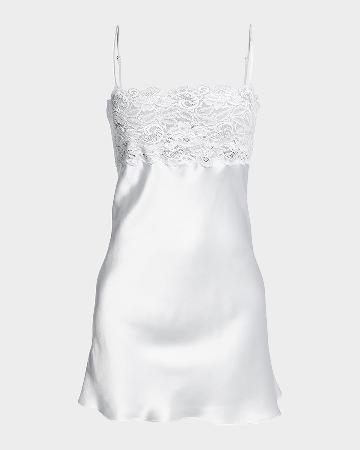 Bijoux Lace-Trim Silk Chemise