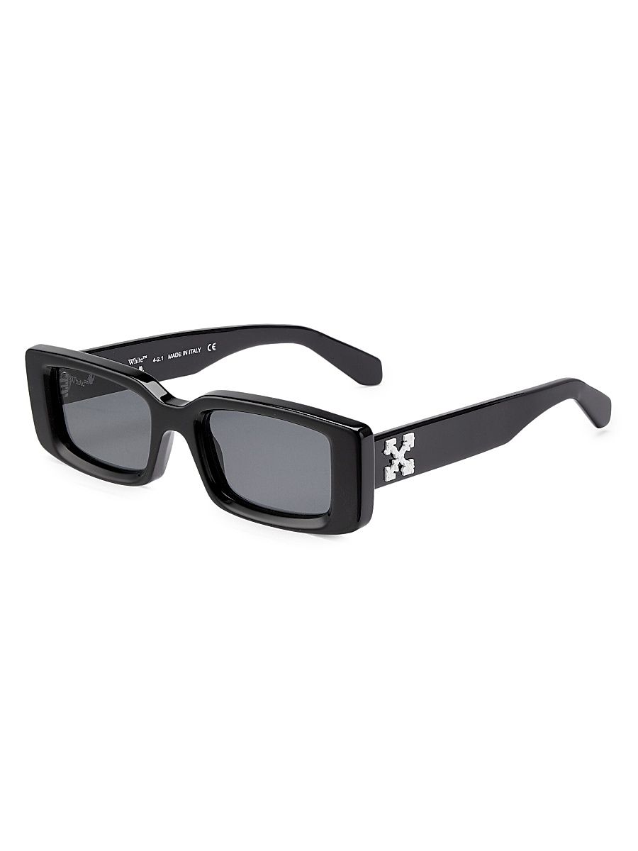 Men's Arthur 51MM Rectangular Sunglasses - Black Dark Grey