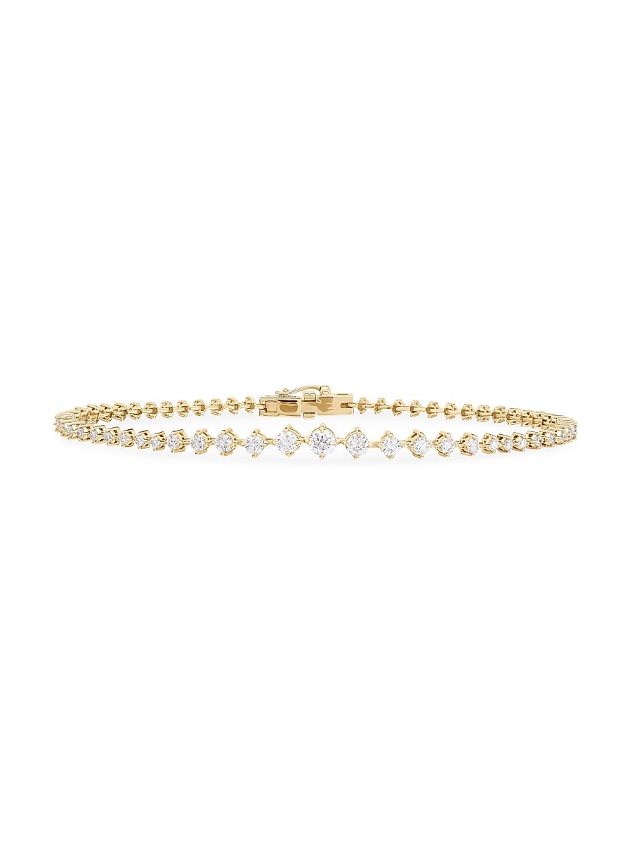 Women's 14K Gold & 1.38 TCW Diamond Graduated Tennis Bracelet - Yellow Gold