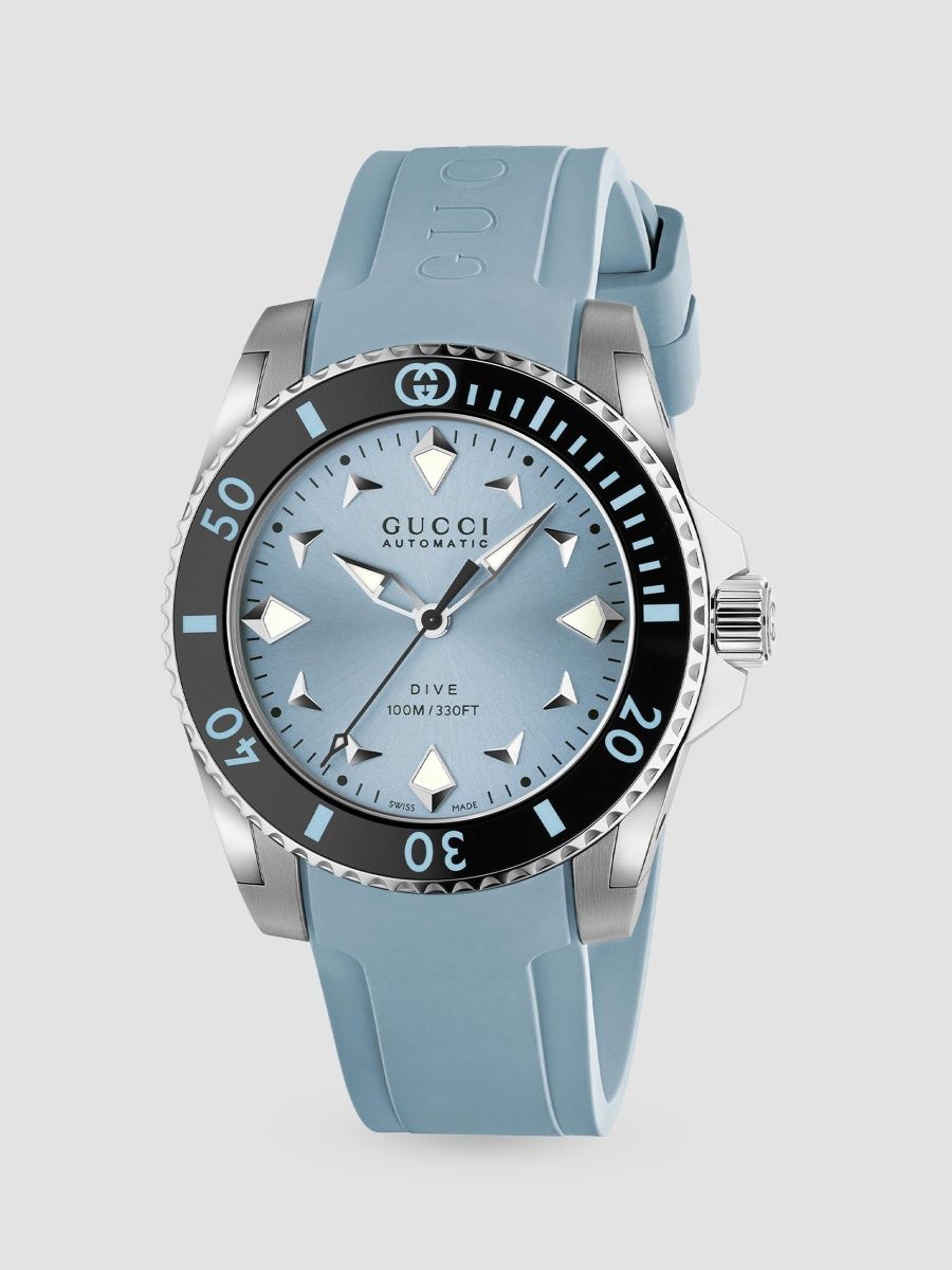 Gucci Men's Gucci Dive Stainless Steel & Rubber Strap Watch/36MM - Blue Steel