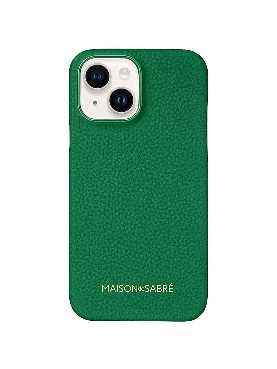 Leather Phone Case (iPhone 15) - Emerald Green