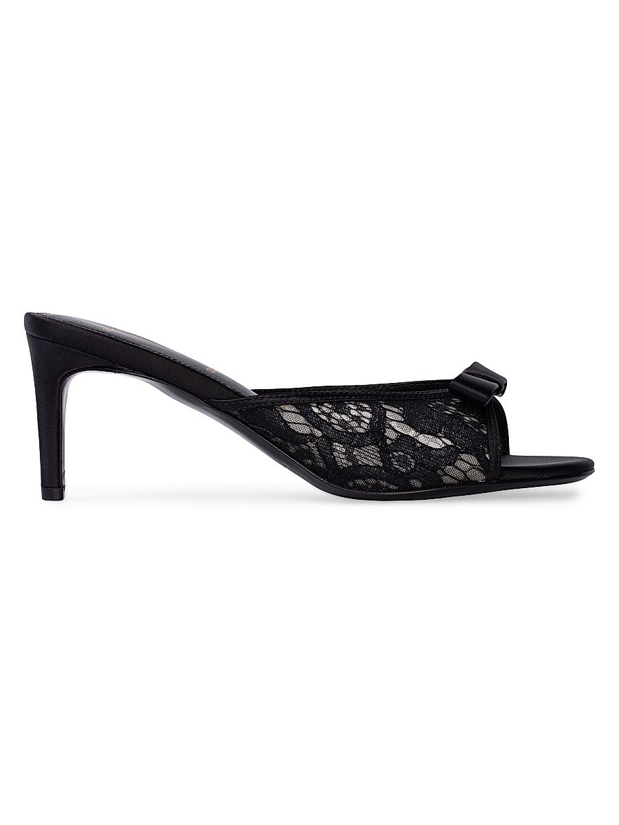 Women's Rita 65MM Lace Mules - Black Lace - Size 10