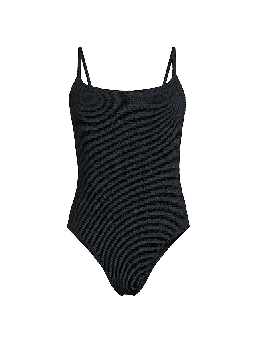 Women's Grace Solid One-Piece Swimsuit - Black - Size Large