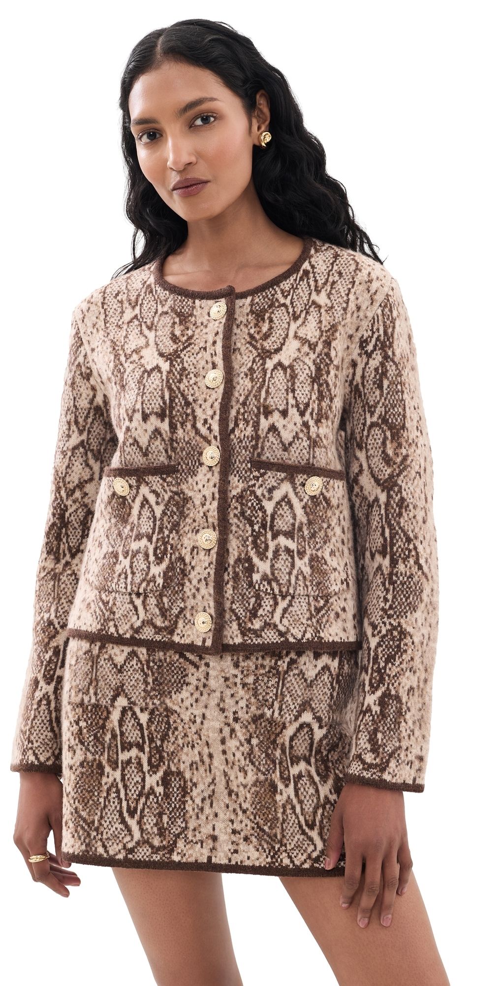 Cara Cara Bristol Wool Cardigan Oatmeal Snake XS