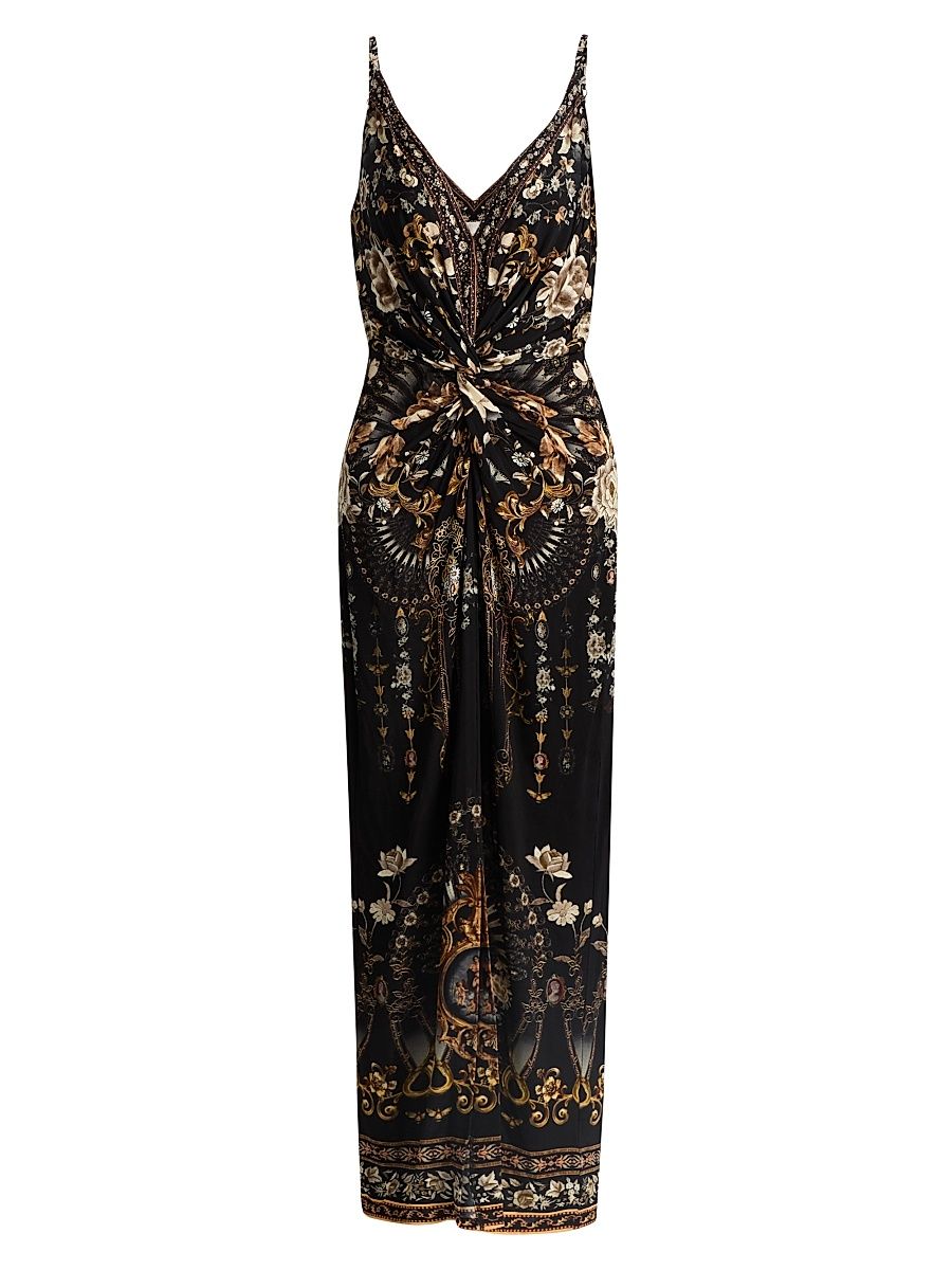 Women's Strappy Twist-Front Maxi Dress - Flamenco Folklore - Size XL