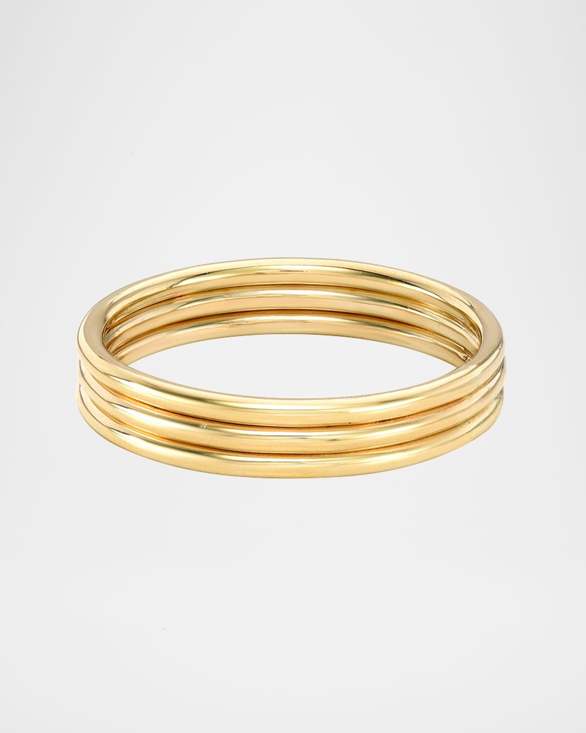 14k Gold Trio Band Ring, Size 6 and 7