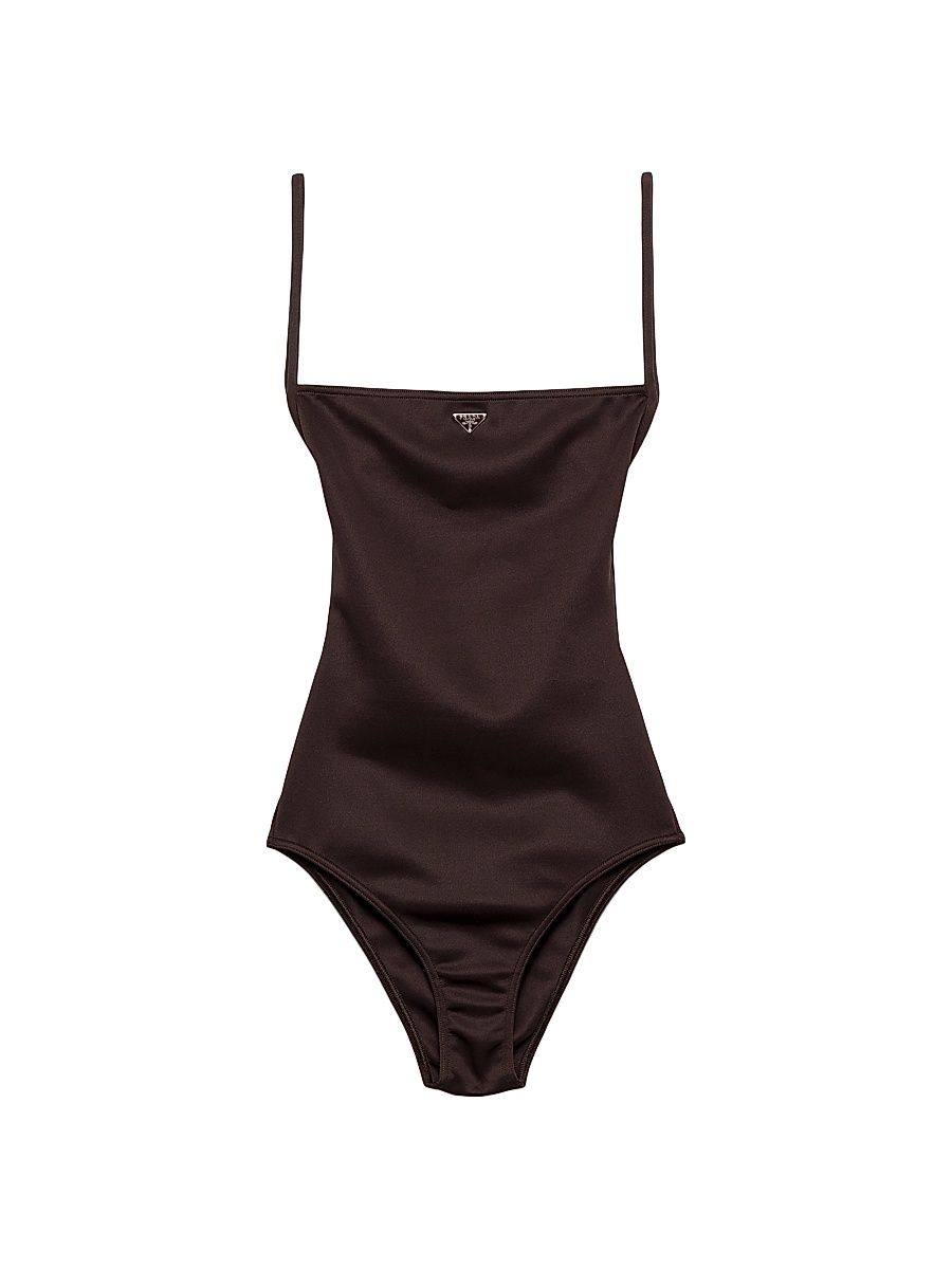 Women's Interlock Knit One-Piece Swimsuit - Brown - Size XXL