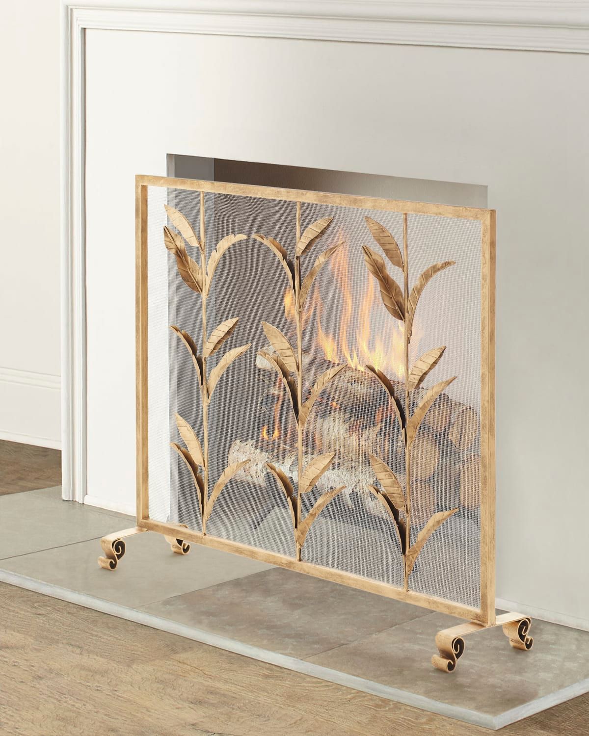 Leaf Accent Fire Screen