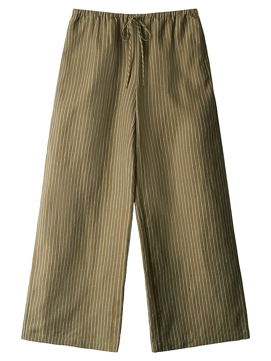 Women's Mateo Linen Stripe Pants - Porto Stripe - Size XL