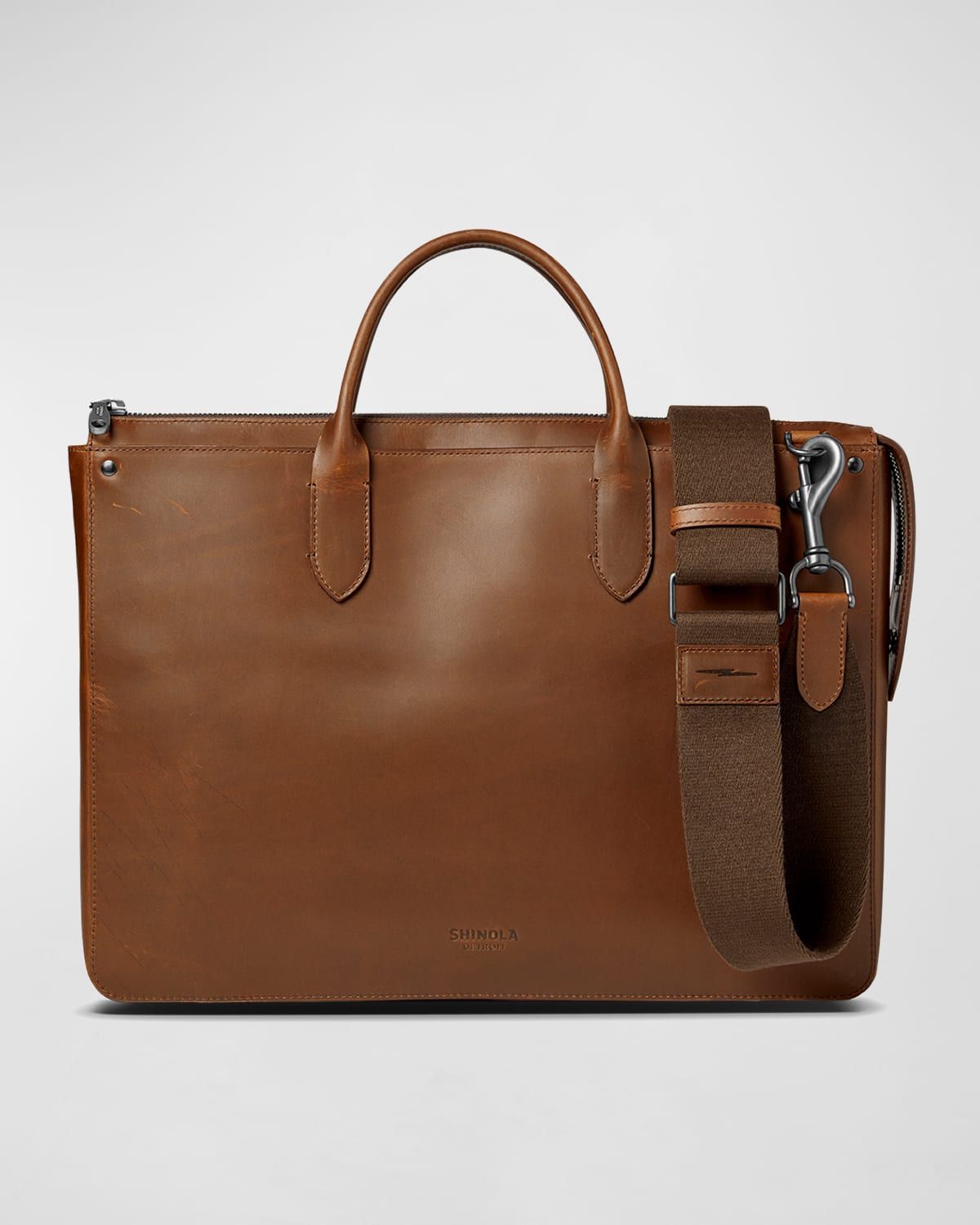 Men & apos;s Slim Traveler Leather Briefcase