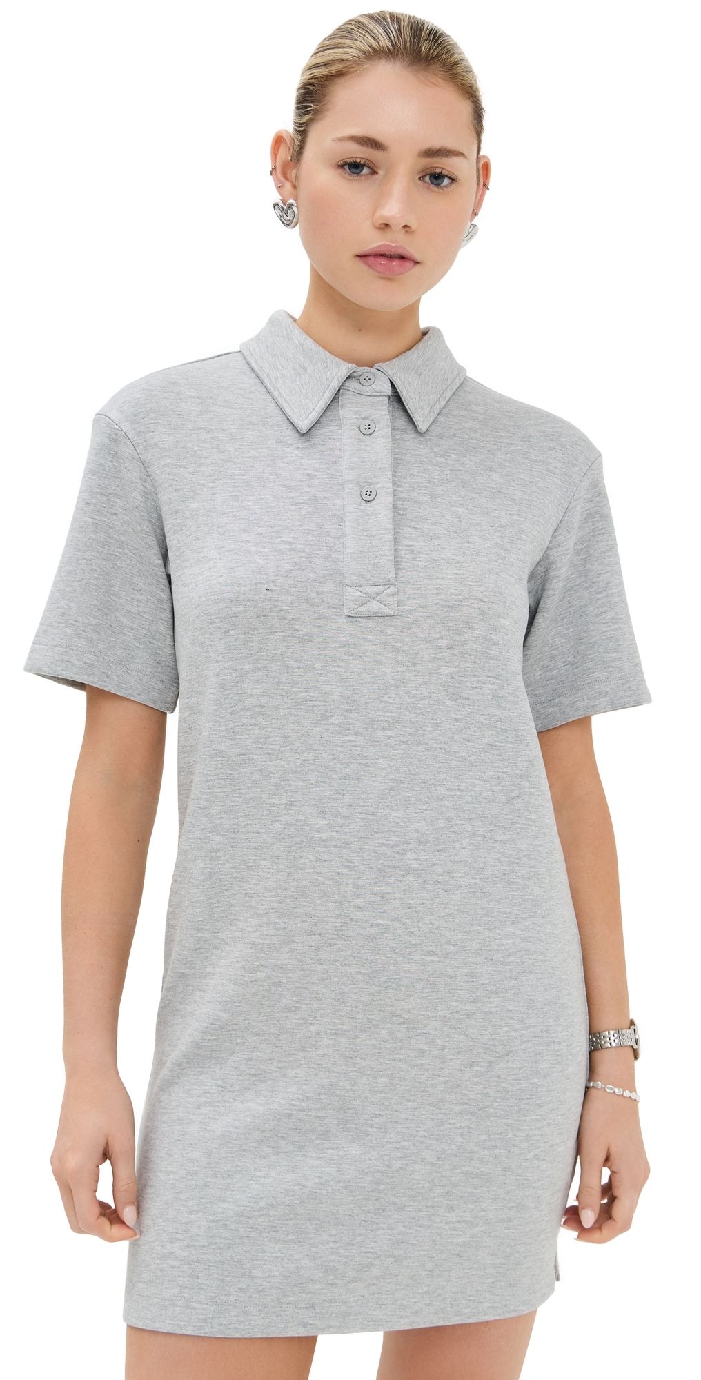 LE BOP Solene Polo Dress Heather Grey XS