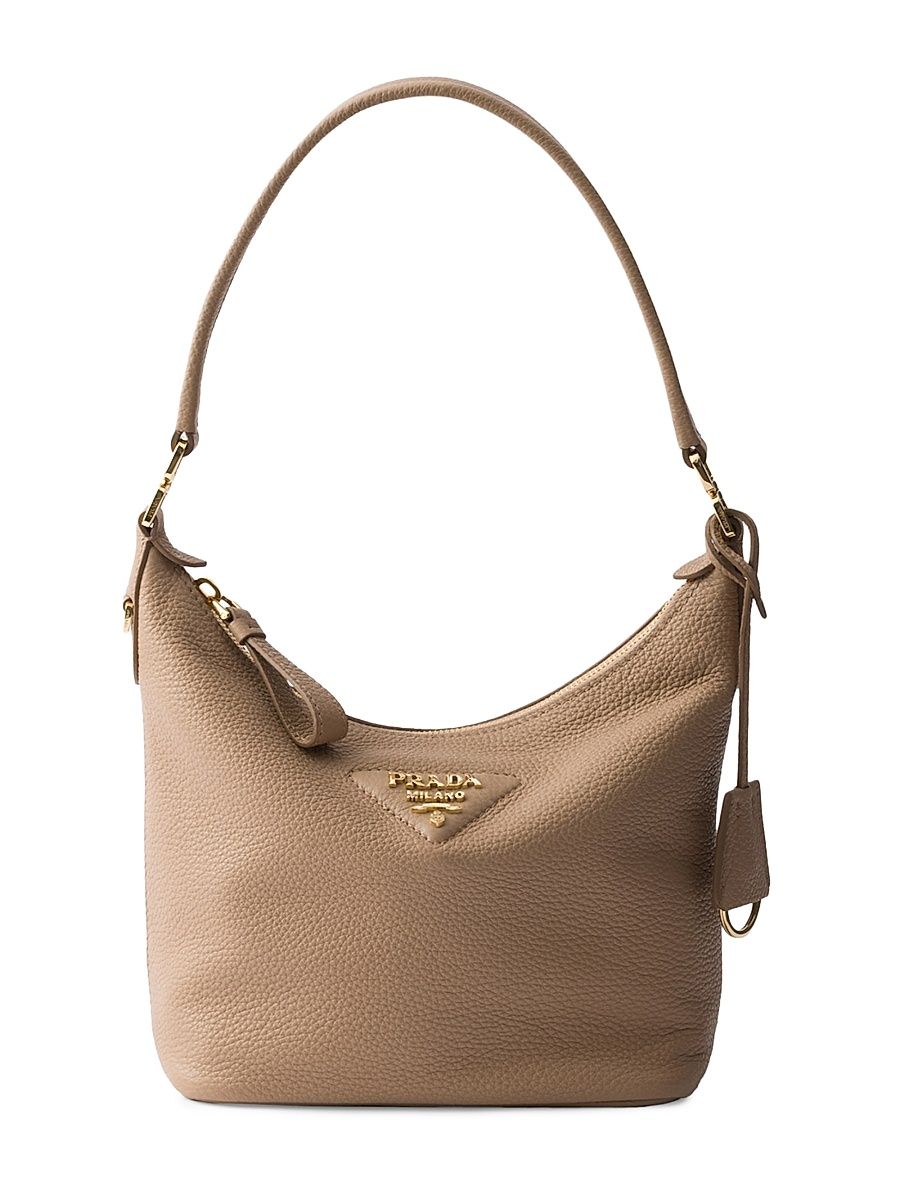 Women's Leather Mini Shoulder Bag - Beige