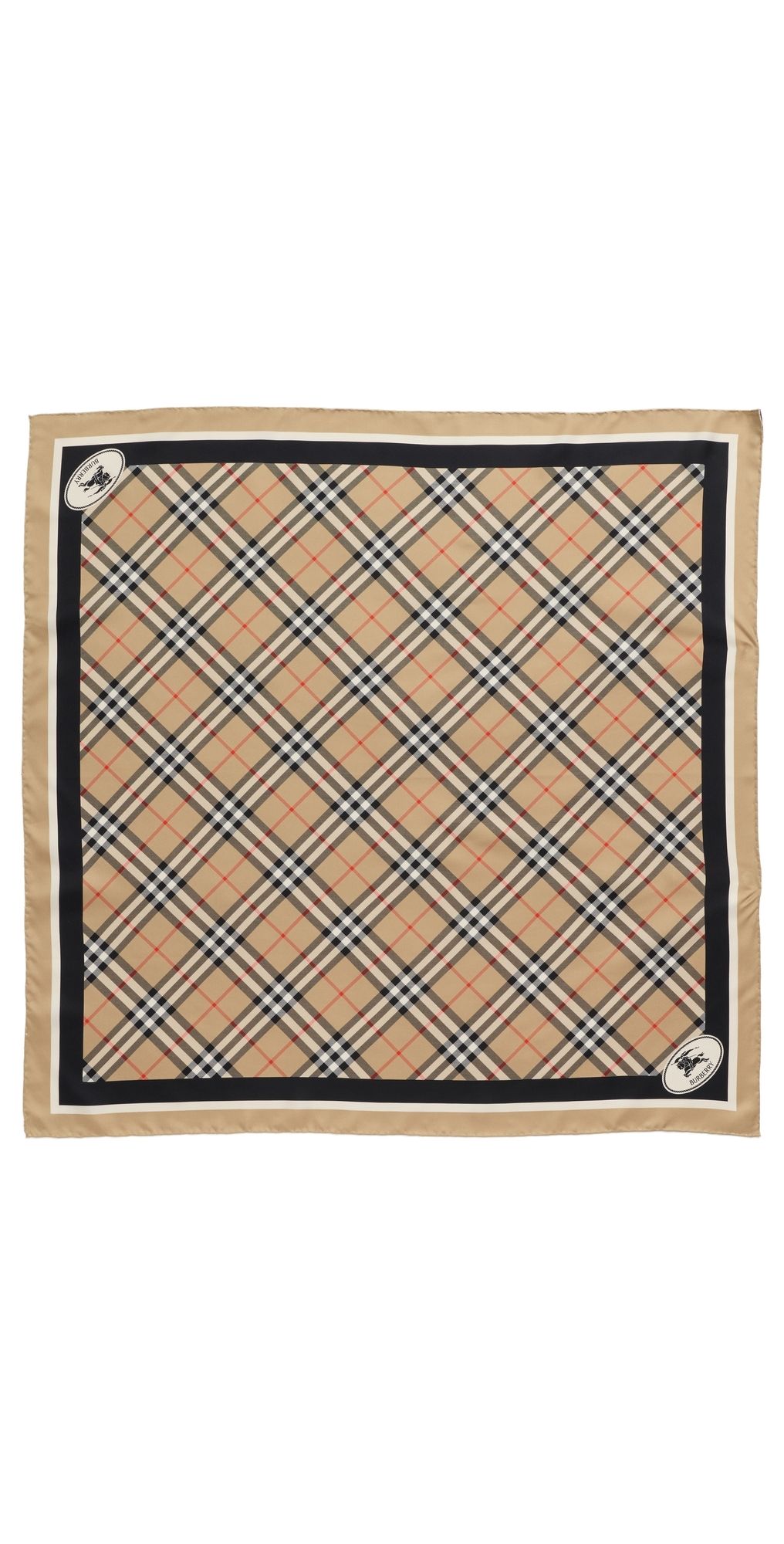 Burberry Check Silk Scarf Sand One Size