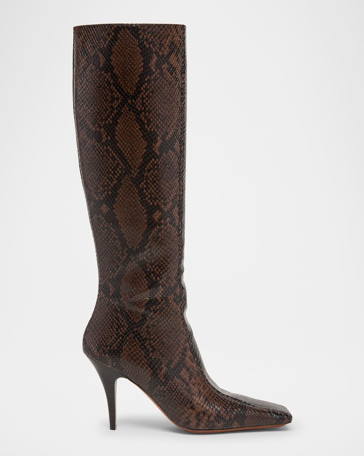 Alter Snake-Print Tall Stiletto Boots