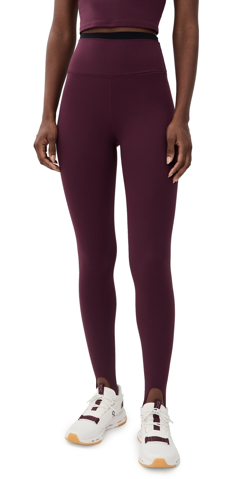 Splits59 River Dual Waist Airweight Stirrup Leggings Dark Cherry/Black M