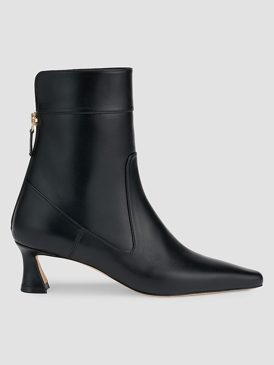 Women's Riva 45MM Leather Kitten-Heel Ankle Boots - Black - Size 5.5