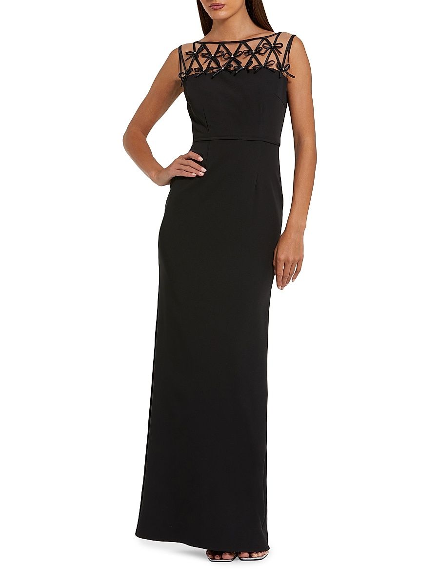 Women's Ieena 1 Bow-Detailed Crêpe Gown - Black - Size 14