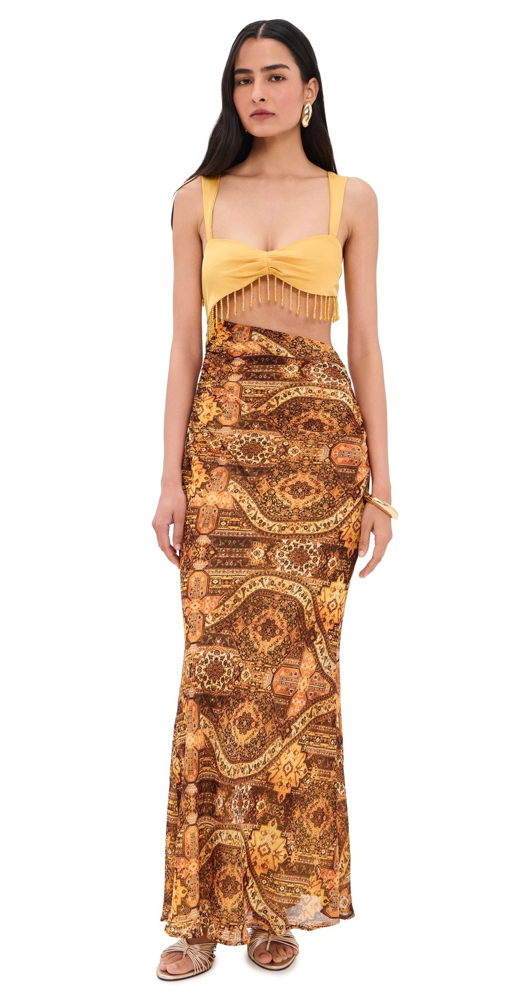Runaway the Label Alzona Cutout Maxi Dress Magnolia Mango M