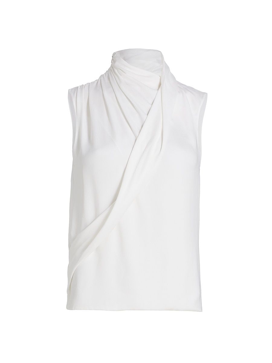 Women's Silk Wrap Top - Brilliant White - Size 0