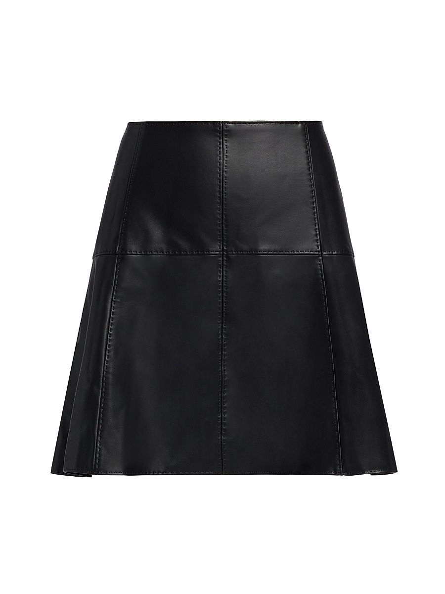Women's Crawford Faux-Leather Miniskirt - Black - Size 12