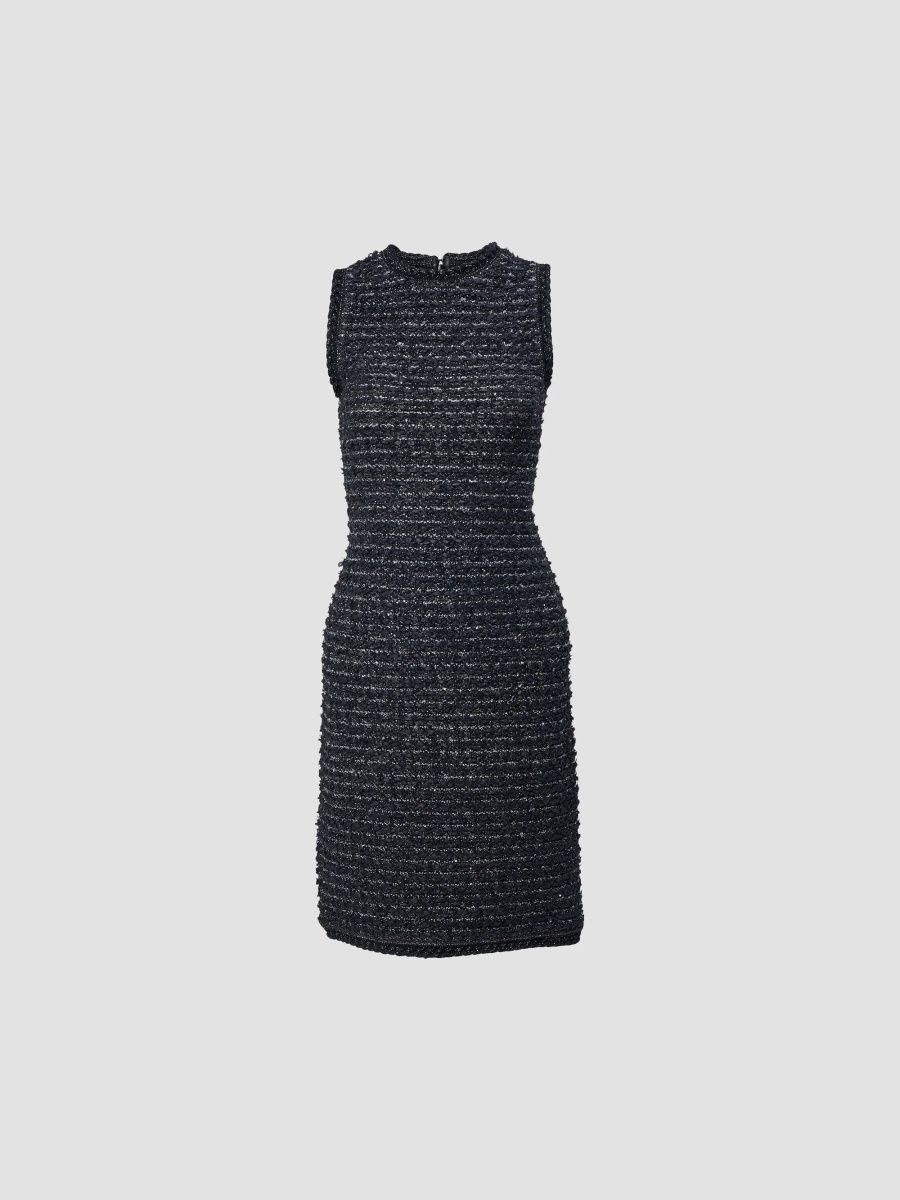 Carolina Herrera Women's Chalet Tweed Mini Dress - Black - Size XL