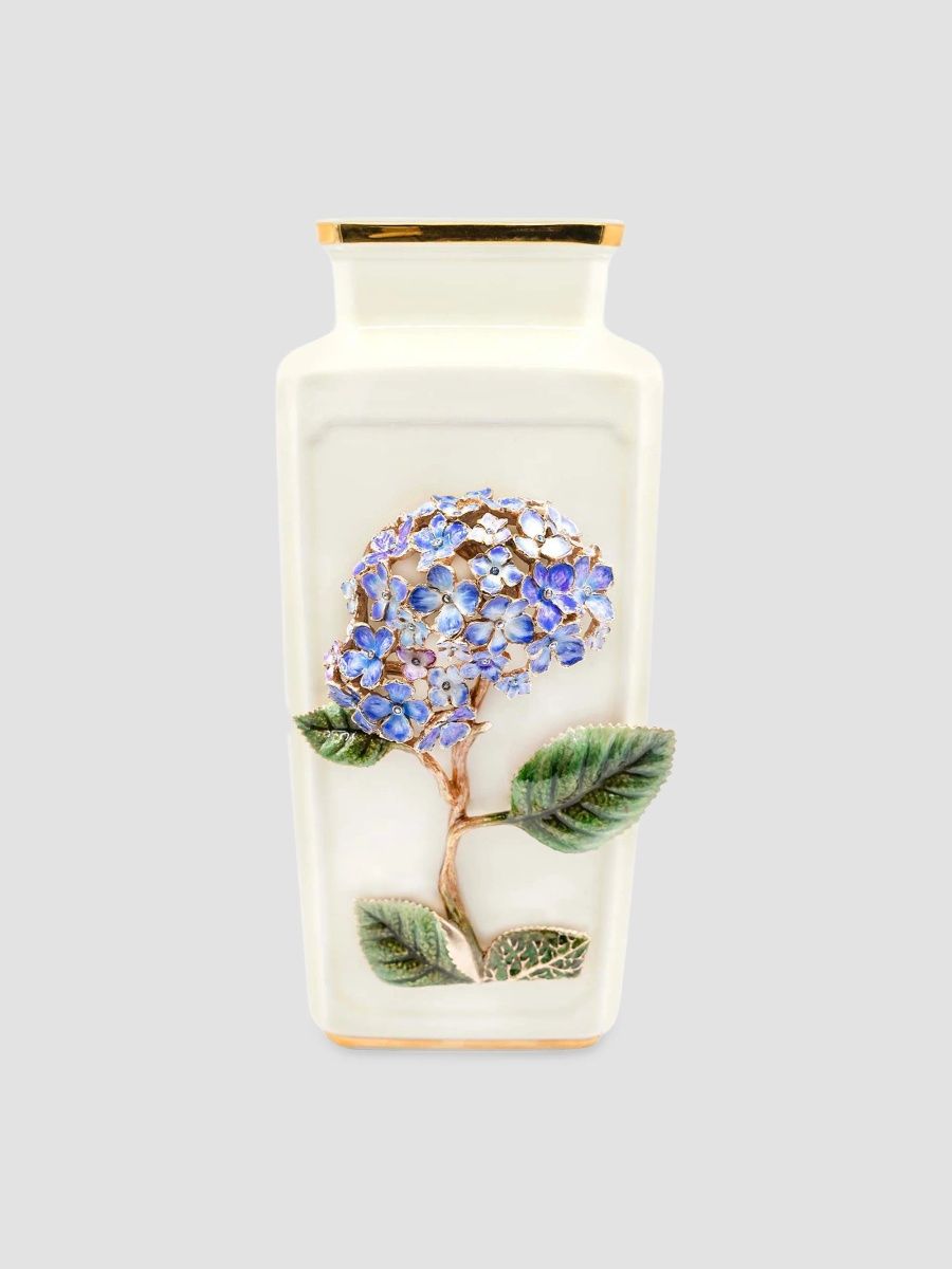Jay Strongwater Hydrangea Isolde 14K Yellow Gold Vase - Flora