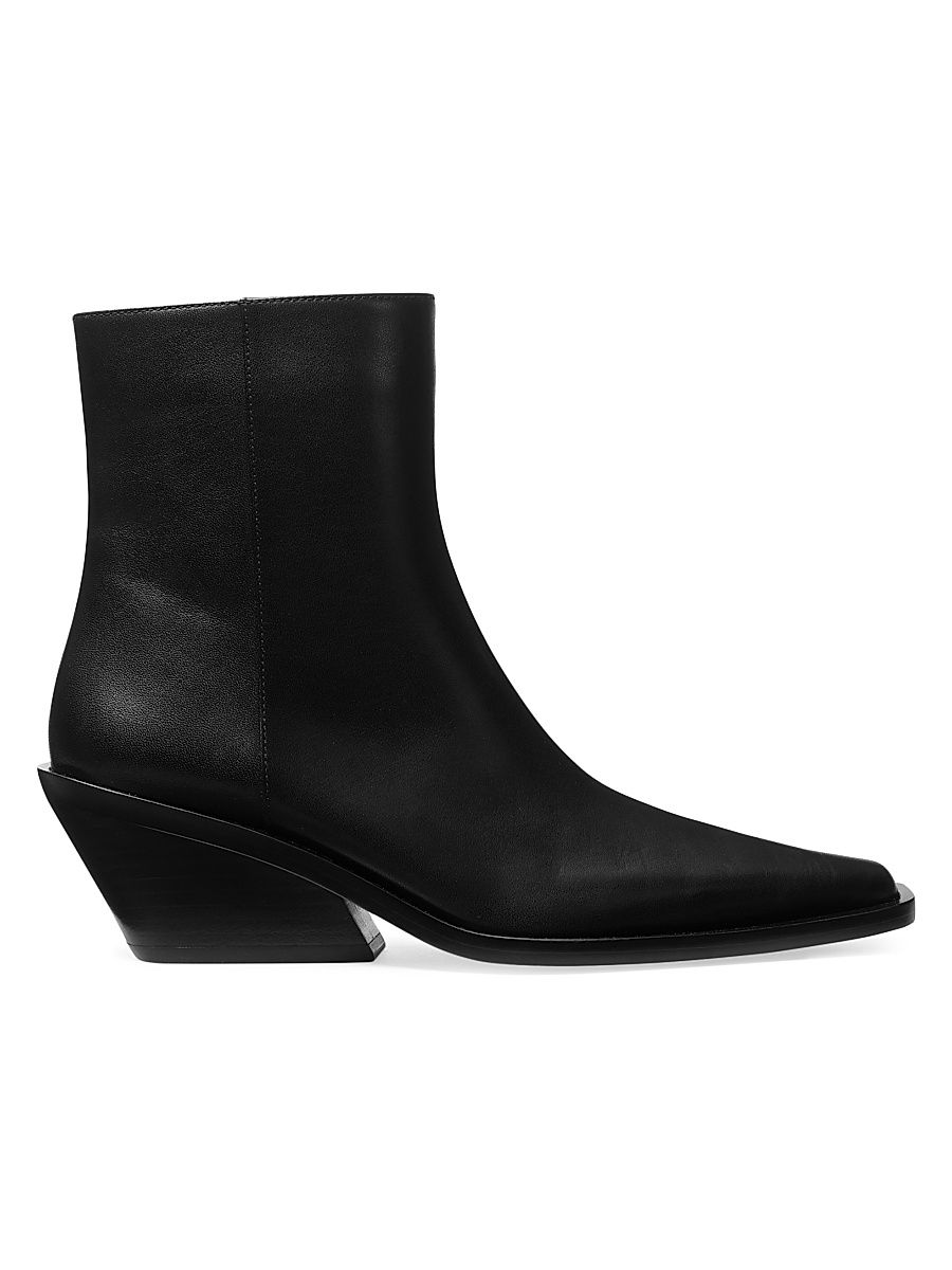 Women's Nash 50MM Leather Booties - Black - Size 10