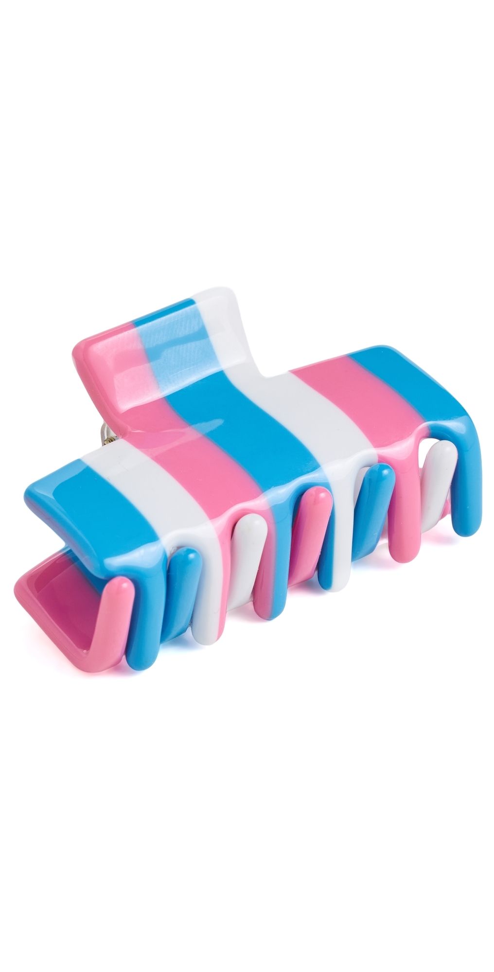 Lele Sadoughi Mini Striped Claw Clip Coral Tide One Size