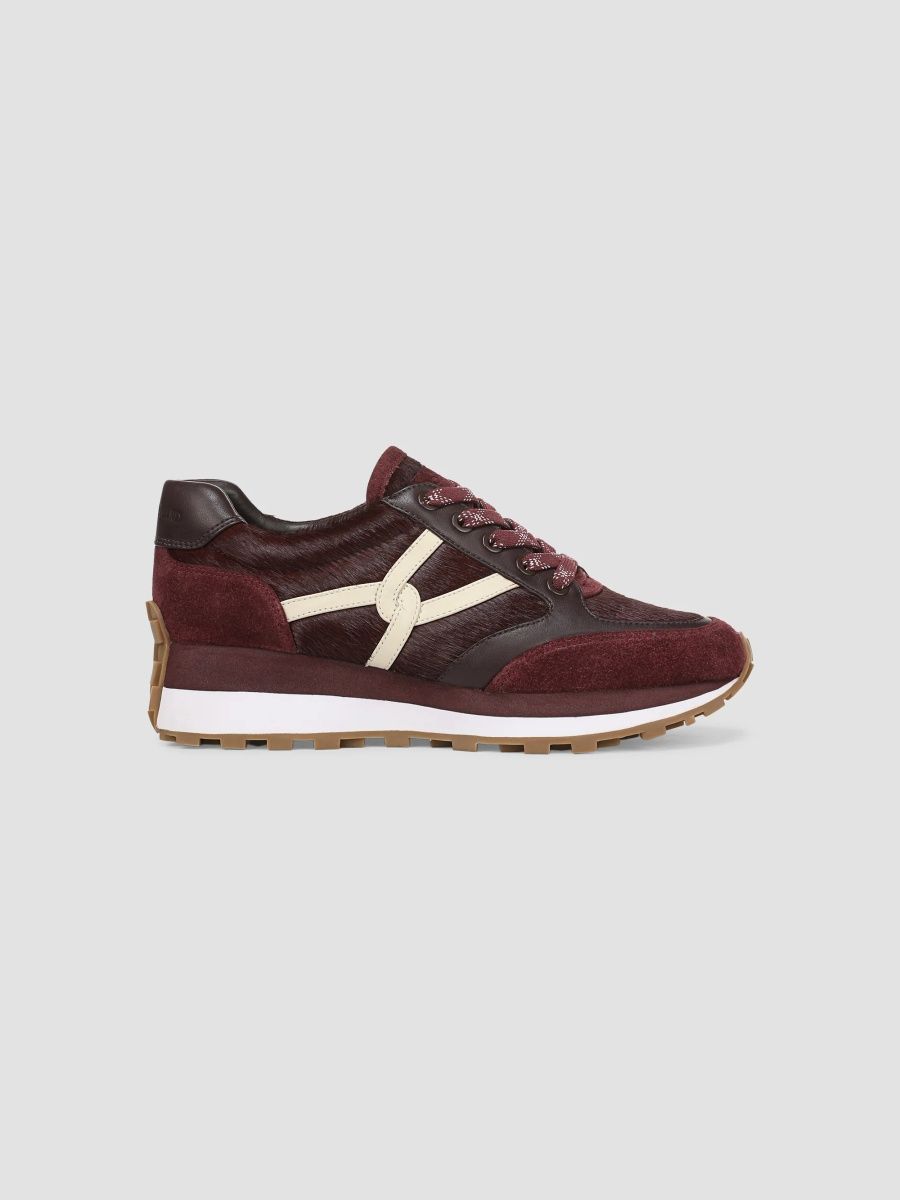 Veronica Beard Women's Valentina Suede, Leather & Calf-Hair Low-Top Sneakers - Burgundy - Size 12