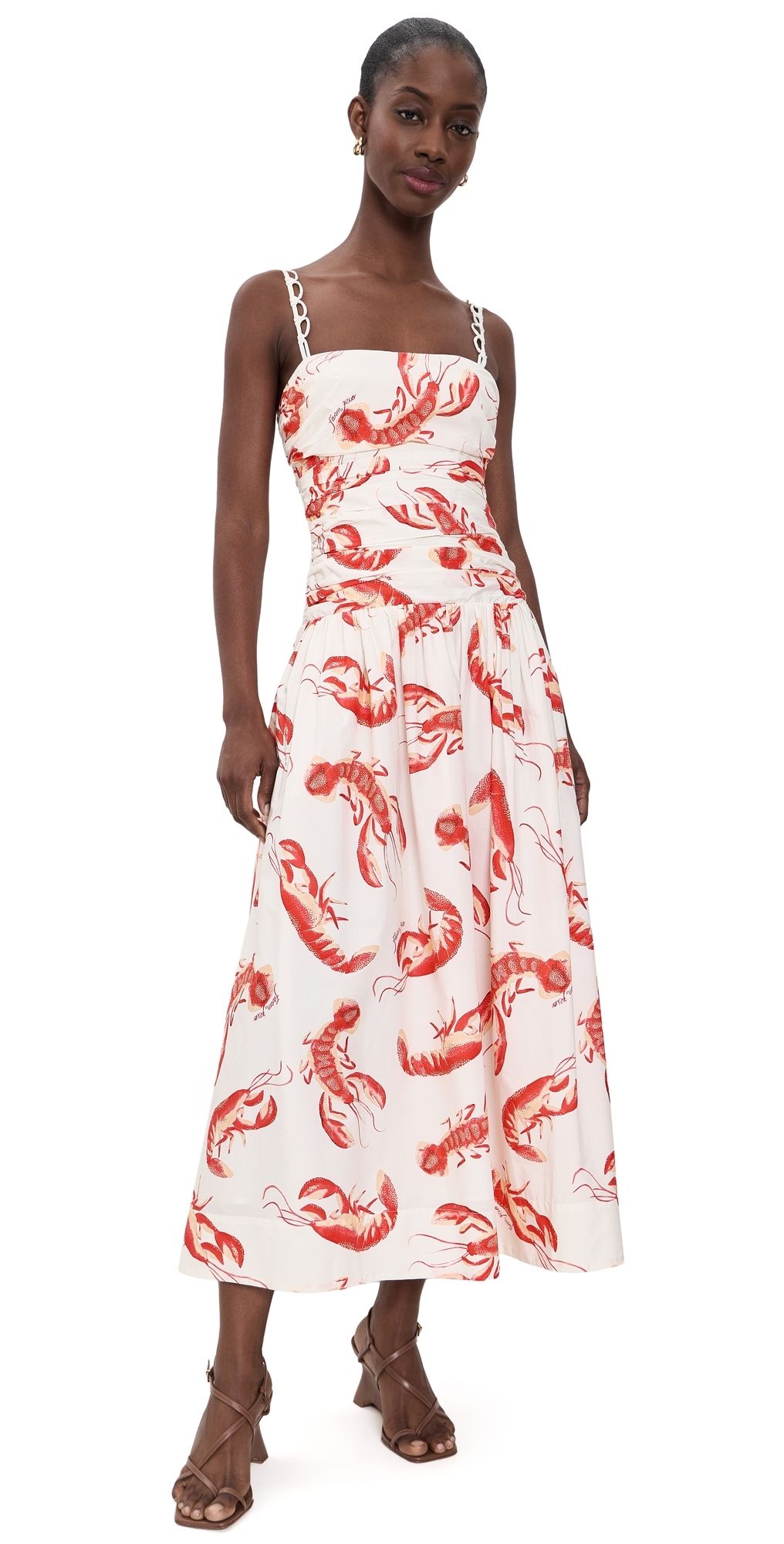 FARM Rio Lobster Maxi Dress Red Lobster M