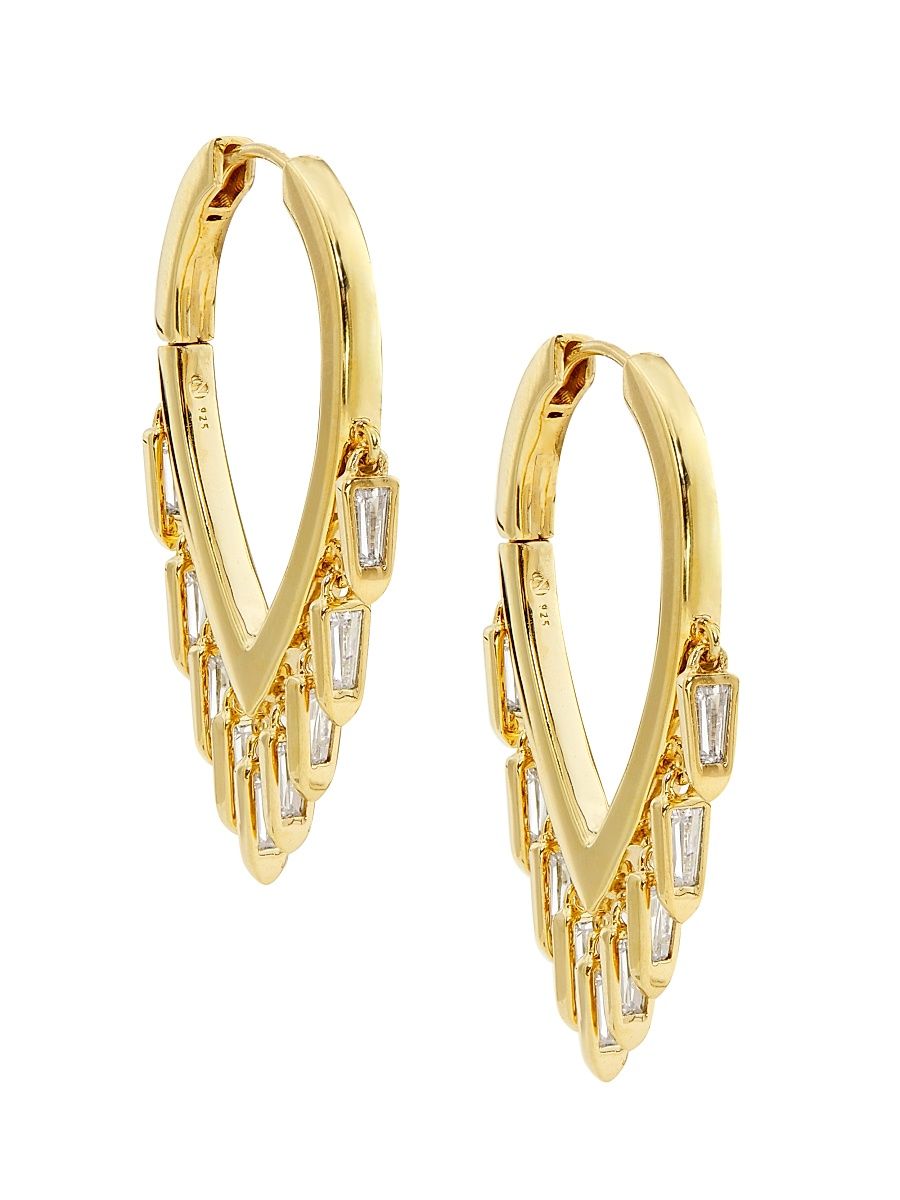 Women's Sunny Small Cubic Zirconia Shaky Hoop Earrings - Gold