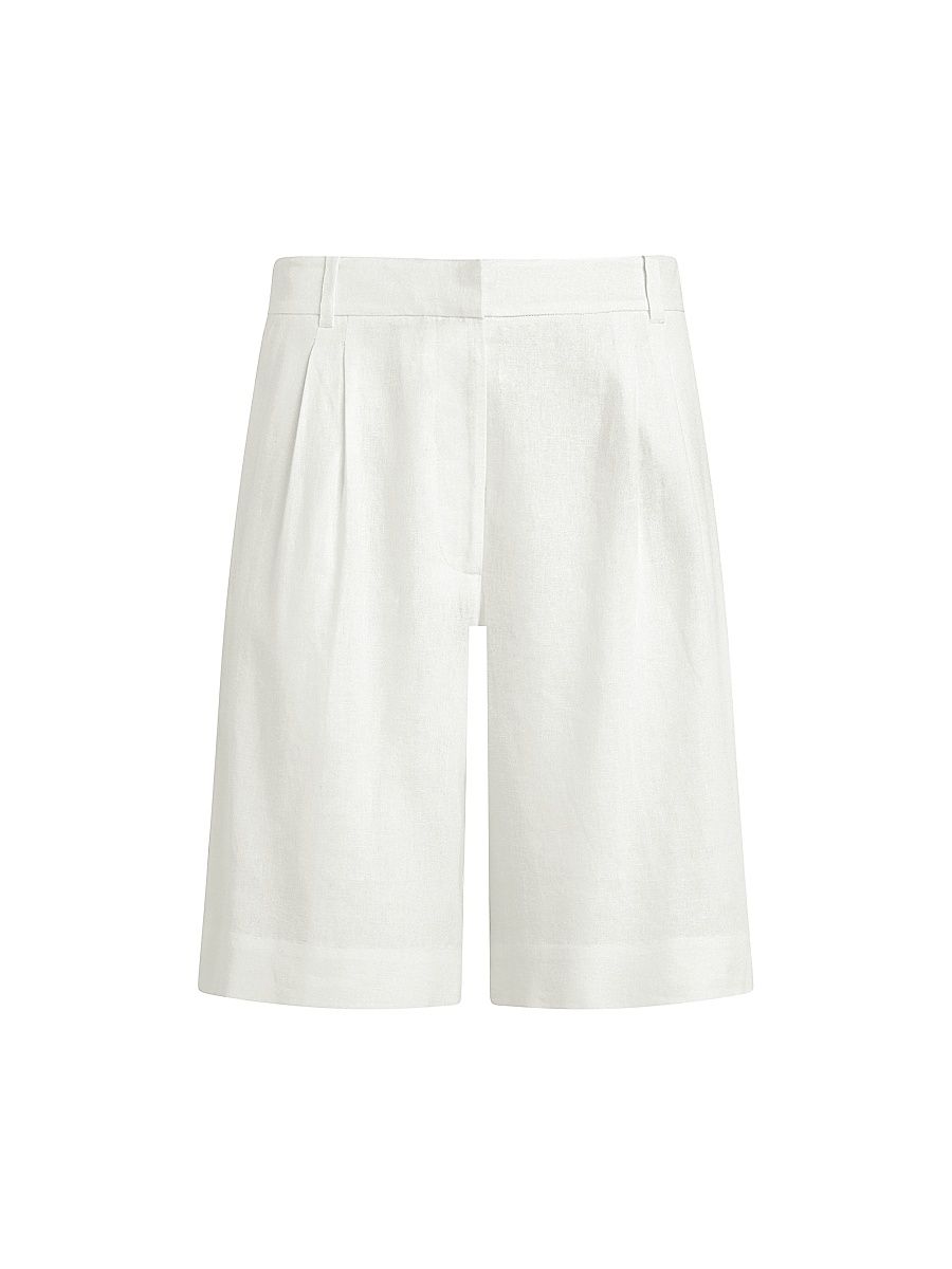 Women's The Brody Linen Blend Bermuda Shorts - White - Size 4