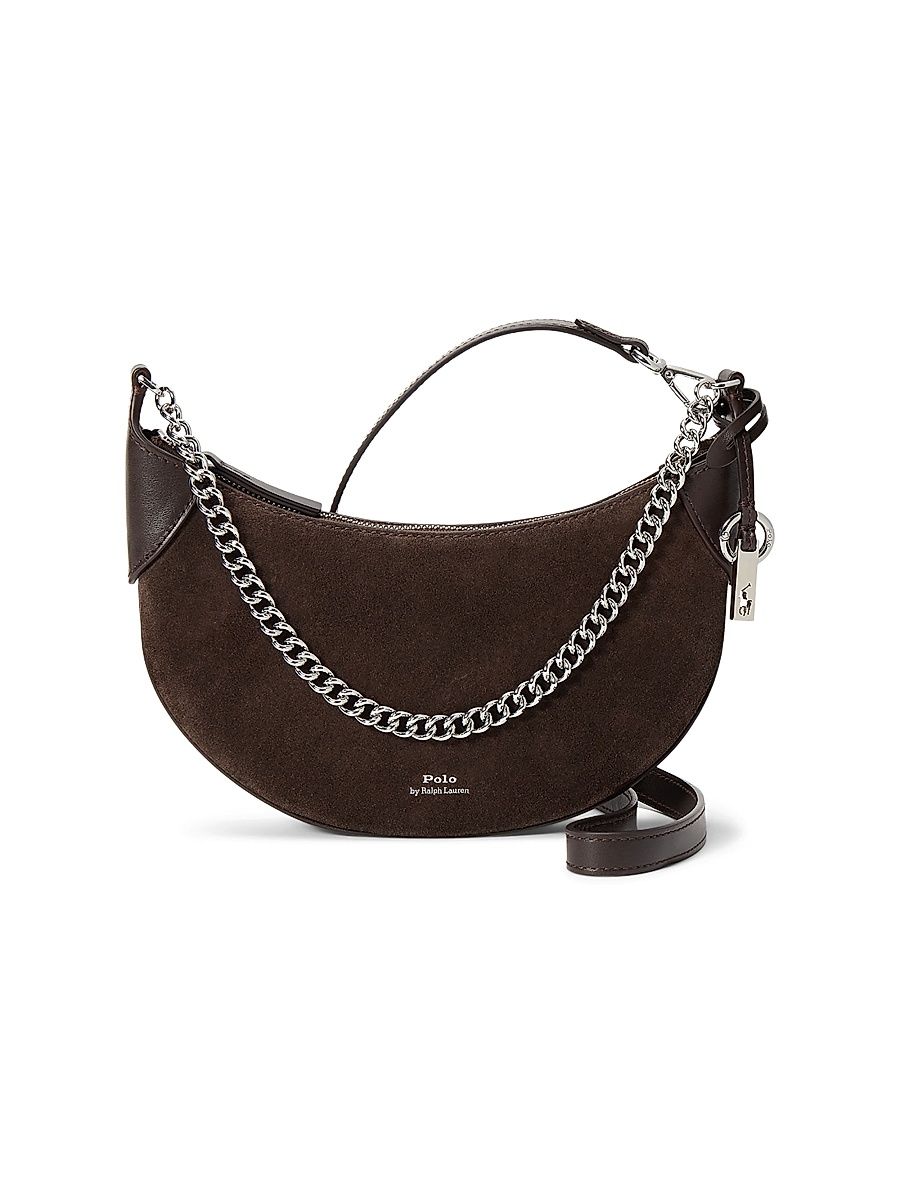 Women's Mini Polo ID Suede Bag - Chocolate And Tobacco